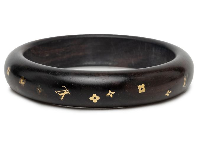 Bracciale Sylvania in legno di tigre monogramma nero Louis Vuitton in ottone - vista 2