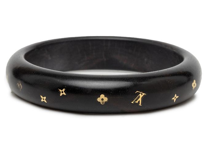 Bracciale Sylvania in legno di tigre monogramma nero Louis Vuitton in ottone - vista 3