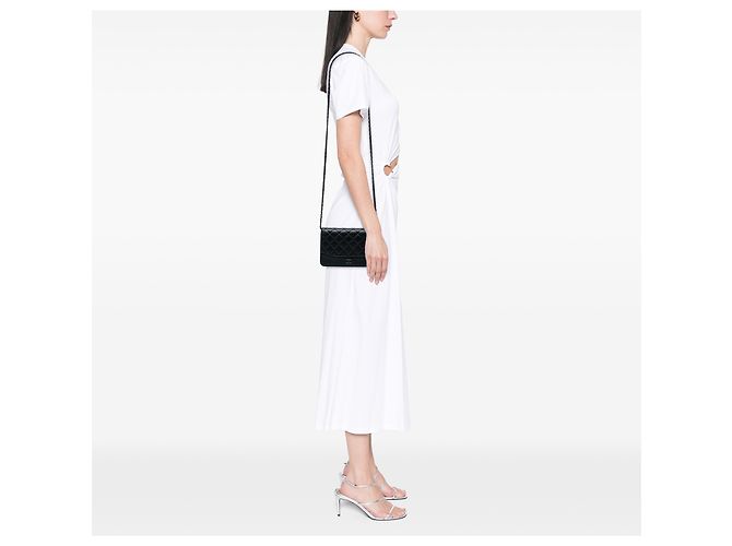 Portafoglio con Catena Chanel Black Quilted Aged Calfskin So Black Gabrielle Nero - vista 6