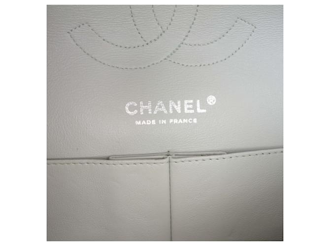 Chanel White Medium Classic Lambskin Double Flap Bianco Bianco sporco - vista 5