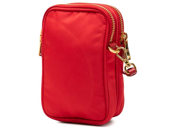 Custodia per telefono con doppia zip in Tessuto rosso Prada - vista 2