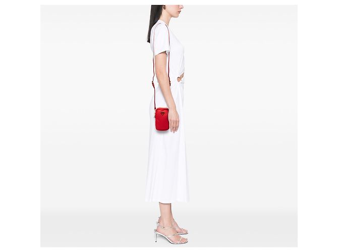 Custodia per telefono con doppia zip in Tessuto rosso Prada - vista 6