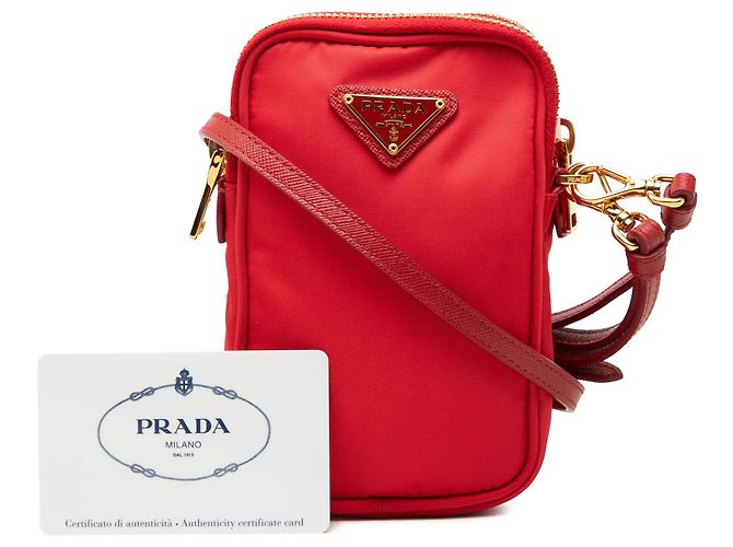 Custodia per telefono con doppia zip in Tessuto rosso Prada - vista 7