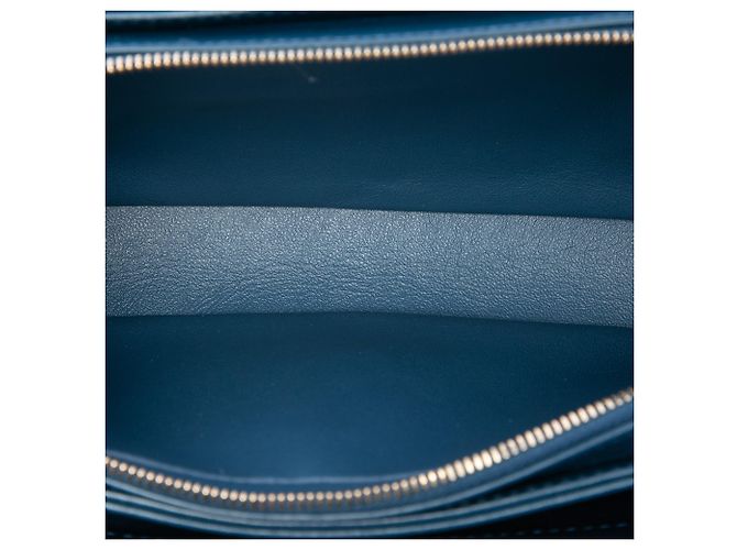 Chanel Blue Small Chevron Lambskin Stitched Envelope Flap Blu navy - vista 4