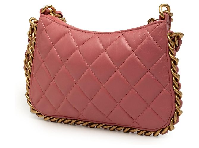 Chanel Pink CC Quilted Lambskin Trendy Chain Around Hobo Rosa - vista 2
