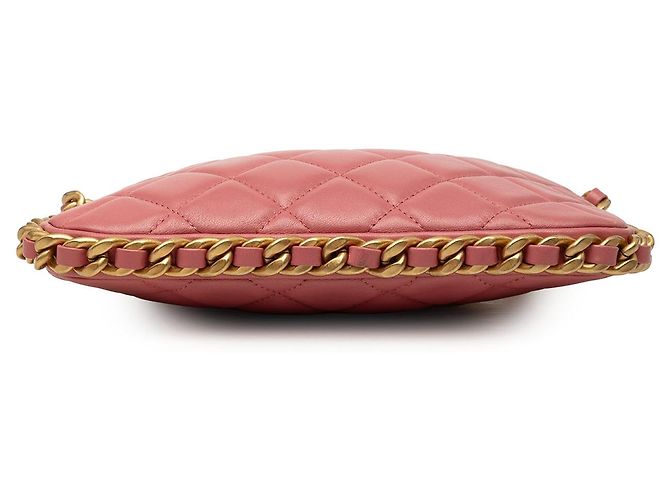 Chanel Pink CC Quilted Lambskin Trendy Chain Around Hobo Rosa - vista 3