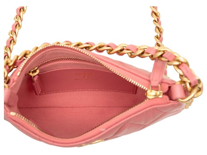 Chanel Pink CC Quilted Lambskin Trendy Chain Around Hobo Rosa - vista 4