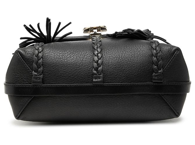 Chloé Penelope Soft Satchel em couro de vitelo de grão pequeno preto - vista 3