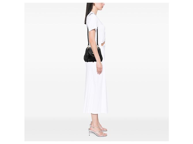Chloé Penelope Soft Satchel em couro de vitelo de grão pequeno preto - vista 6