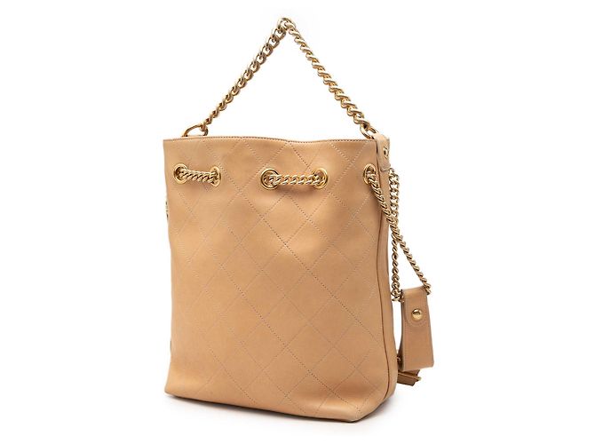 Chanel Beige Large CC Quilted Calfskin On My Shoulder Drawstring Bucket Bag - view 2