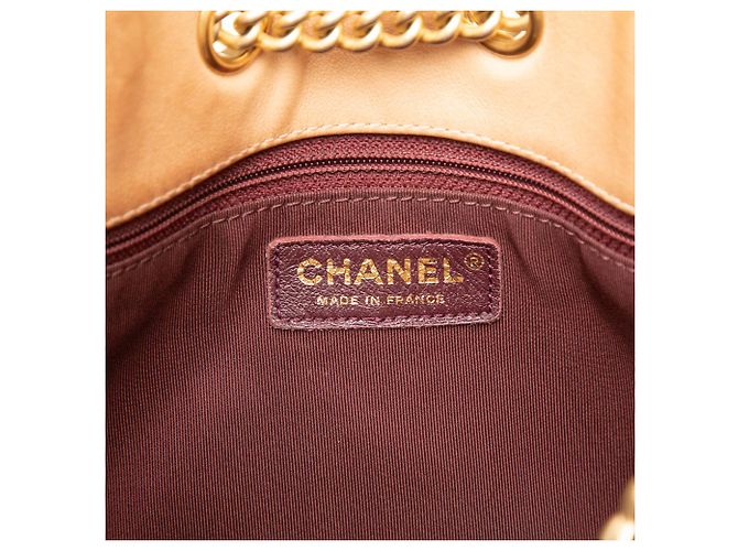 Chanel Beige Large CC Quilted Calfskin On My Shoulder Drawstring Bucket Bag - view 5
