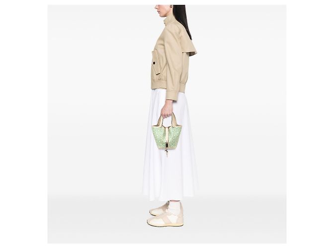 Hermès White Micro Swift Lucky Daisy Picotin Lock 14 Bianco Crudo - vista 7