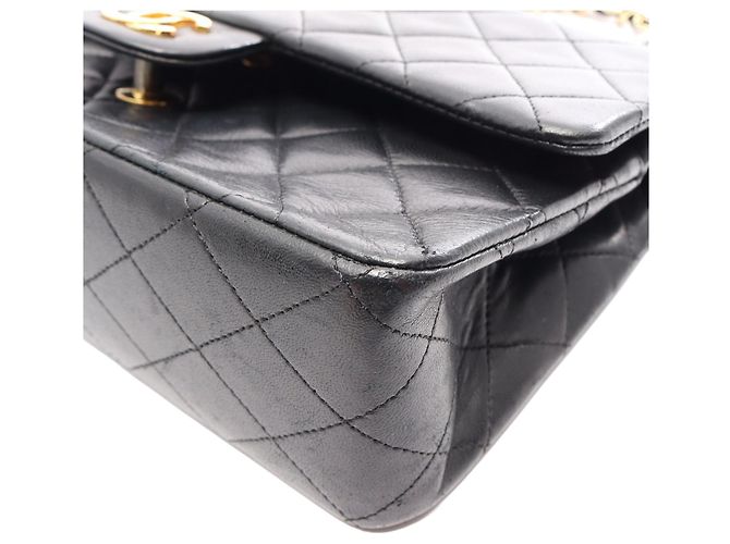 Chanel Black Medium Classic Lambskin Double Flap Nero - vista 12