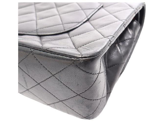Chanel Black Medium Classic Lambskin Double Flap Nero - vista 13