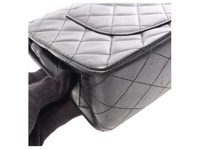 Chanel Black Medium Classic Lambskin Double Flap Nero - vista 14