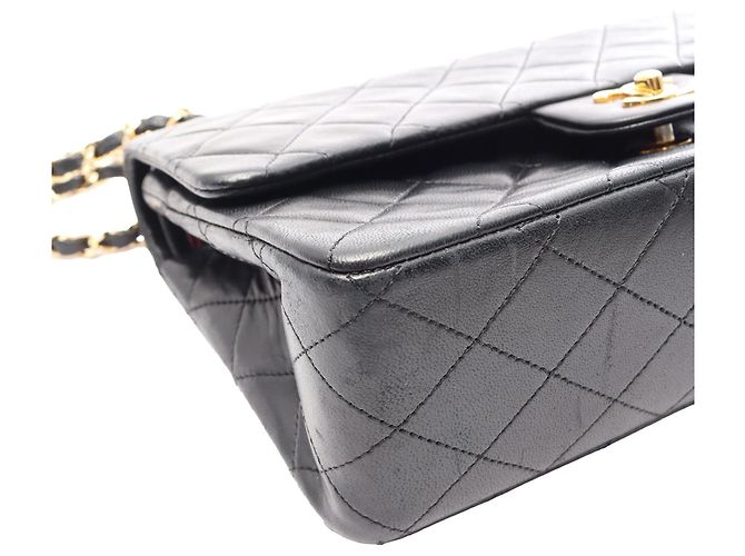 Chanel Black Medium Classic Lambskin Double Flap Nero - vista 15