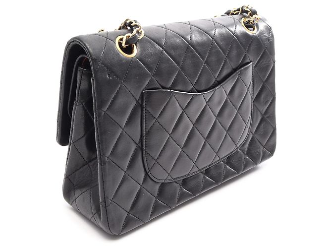 Chanel Black Medium Classic Lambskin Double Flap Nero - vista 2