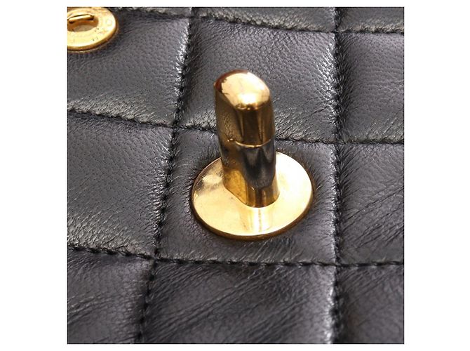 Chanel Black Medium Classic Lambskin Double Flap Nero - vista 7