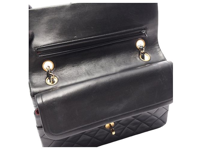 Chanel Black Medium Classic Lambskin Double Flap Nero - vista 9