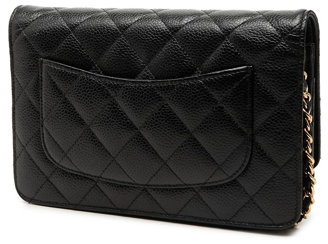 Chanel Black CC gestepptes Caviar Wallet on Chain Schwarz - Ansicht 2