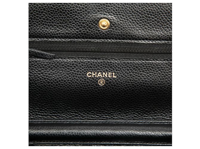 Chanel Black CC gestepptes Caviar Wallet on Chain Schwarz - Ansicht 5
