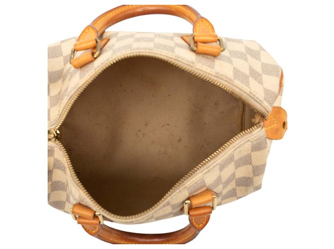 Louis Vuitton White Damier Azur Speedy 25 Bianco - vista 4