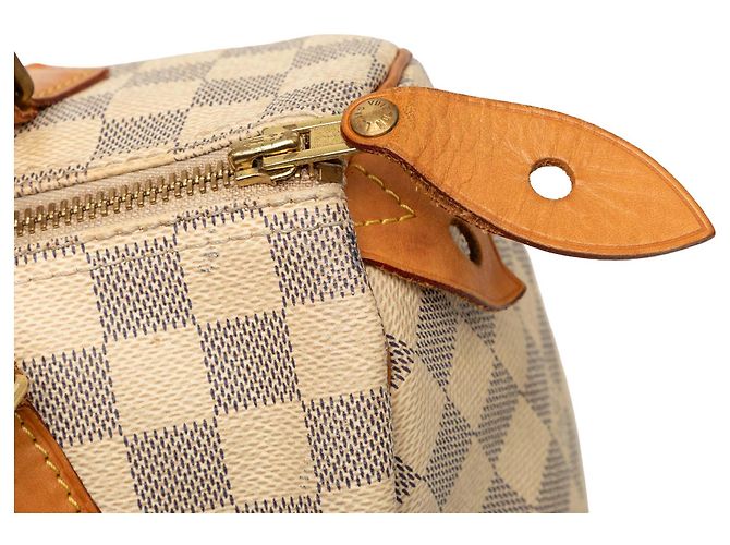 Louis Vuitton White Damier Azur Speedy 25 Bianco - vista 6