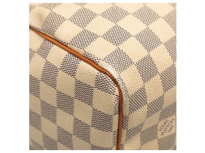 Louis Vuitton White Damier Azur Speedy 25 Bianco - vista 7