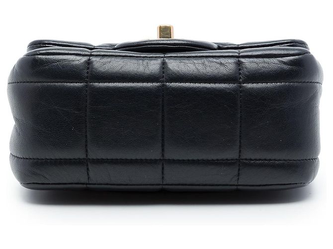 Chanel Black Mini Quilted Lambskin Resin Crystal Square Monacoco Flap Nero - vista 3