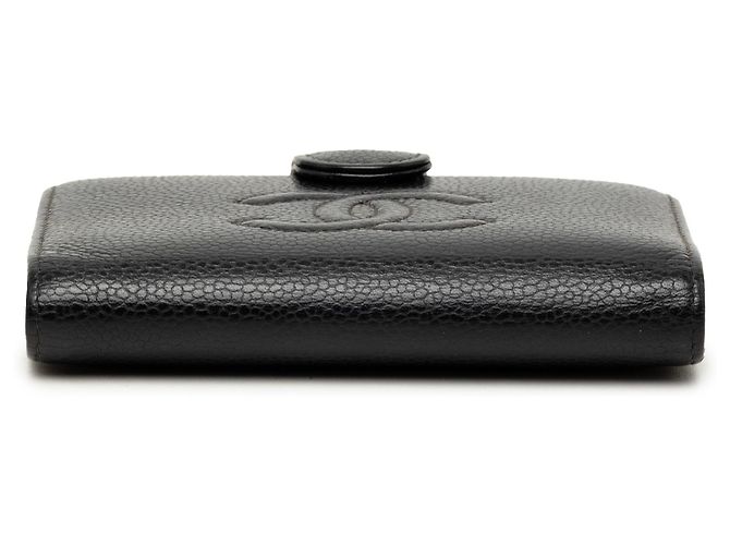 Chanel Black CC Caviar Bifold Geldbörse Schwarz - Ansicht 3