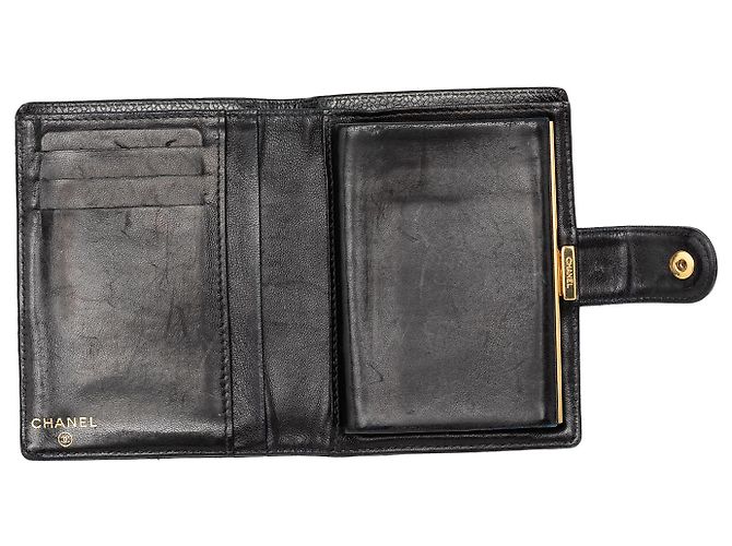 Chanel Black CC Caviar Bifold Geldbörse Schwarz - Ansicht 4