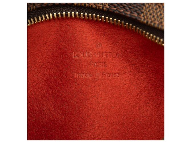 Louis Vuitton Pochette Manosque in Damier Ebene marrone - vista 5