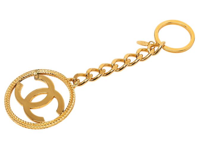 Llavero Chanel Gold CC chapado en oro Dorado - vista 2