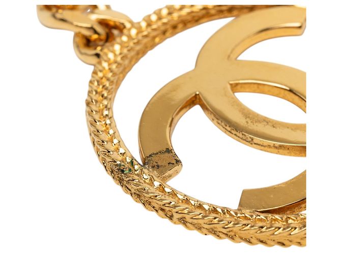 Llavero Chanel Gold CC chapado en oro Dorado - vista 4