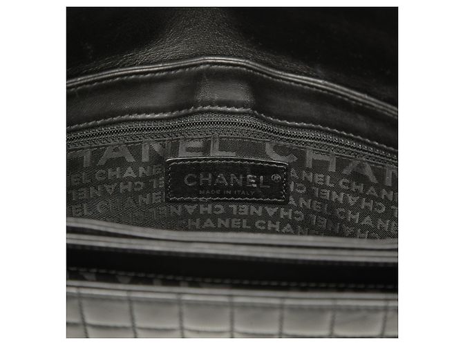 Borsa a Spalla Chanel Black CC Chocolate Bar Lambskin No 5 Camellia Nero - vista 5