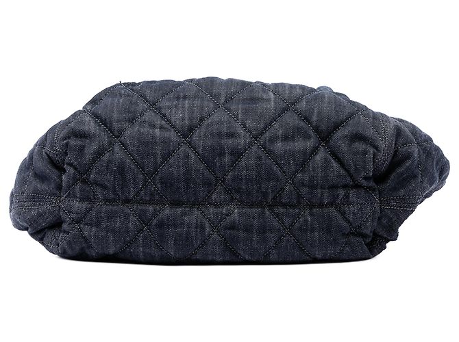 Bolsa Tote Chanel Blue Large Quilted Denim Stretch Spirit Azul Azul marinho - vista 3