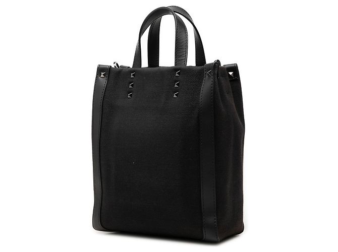 Valentino Tote Mini in tela nera con Rockstud VLTN Nero - vista 2