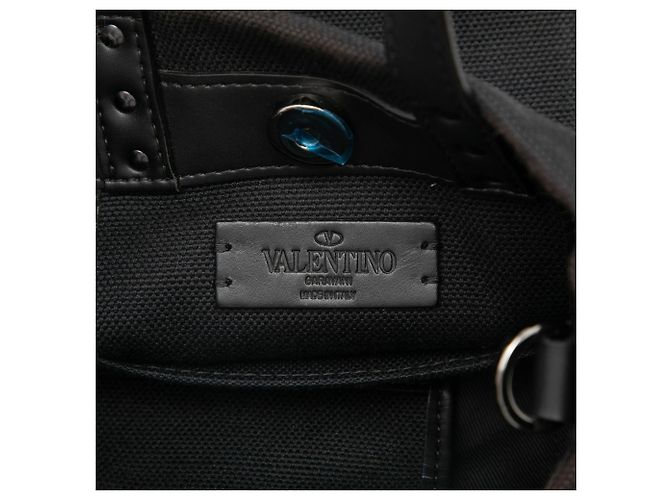 Valentino Tote Mini in tela nera con Rockstud VLTN Nero - vista 5