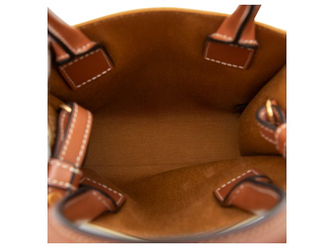 Céline Celine Borsa Tote Verticale Mini Triomphe in Tela Cerata Bianca Bianco Crudo - Ansicht 4