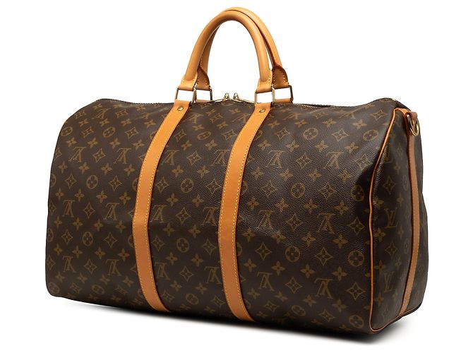 Louis Vuitton Marrone Monogram Keepall Bandouliere 50 - vista 2