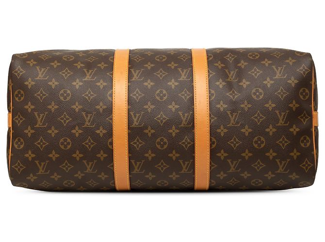 Louis Vuitton Marrone Monogram Keepall Bandouliere 50 - vista 3