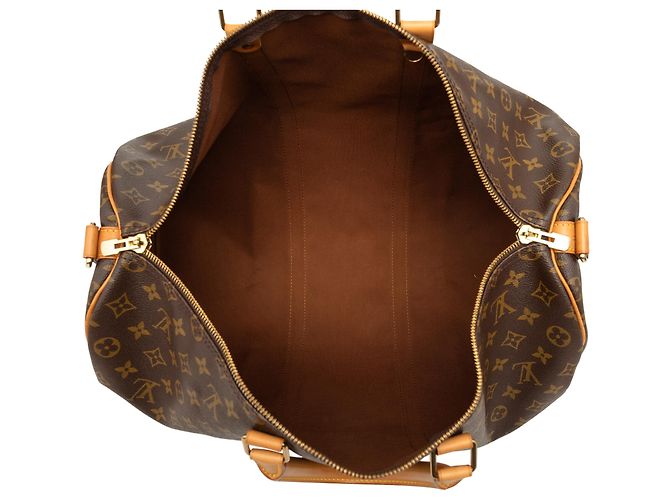 Louis Vuitton Marrone Monogram Keepall Bandouliere 50 - vista 4