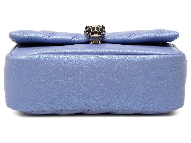 Bulgari Borsa a tracolla Serpenti Cabochon in pelle viola Bvlgari Porpora - vista 3