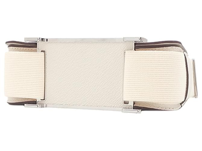 Hermès Geta in chevre Mysore bianco Crudo - vista 3