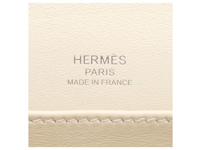 Hermès Geta in chevre Mysore bianco Crudo - vista 5