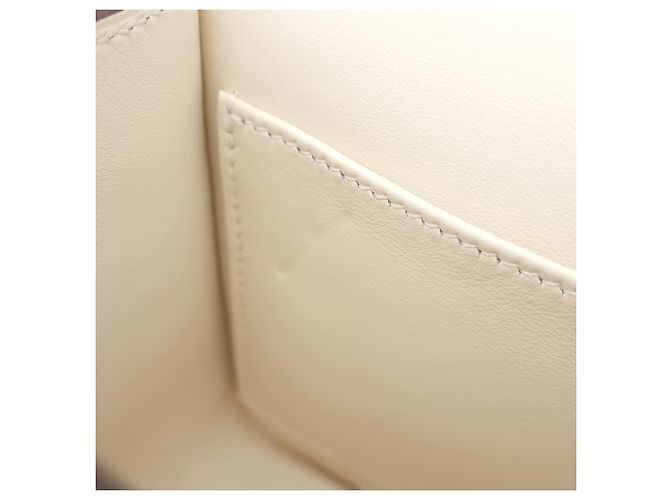Hermès Geta in chevre Mysore bianco Crudo - vista 6