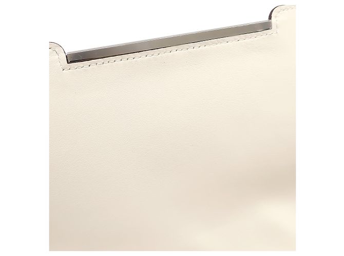 Hermès Geta in chevre Mysore bianco Crudo - vista 7