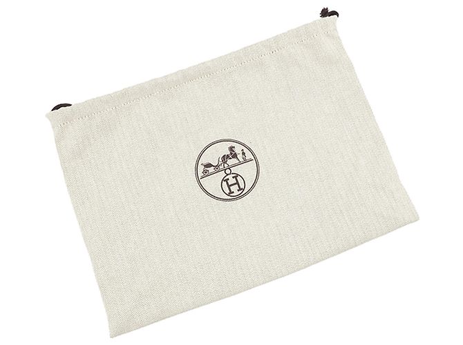 Hermès Geta in chevre Mysore bianco Crudo - vista 9