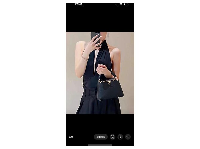 Borsa Louis Vuitton Capucines Mini Nero - vista 8