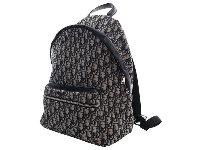 Dior Blue Oblique Canvas Rider Backpack Navy blue - view 3
